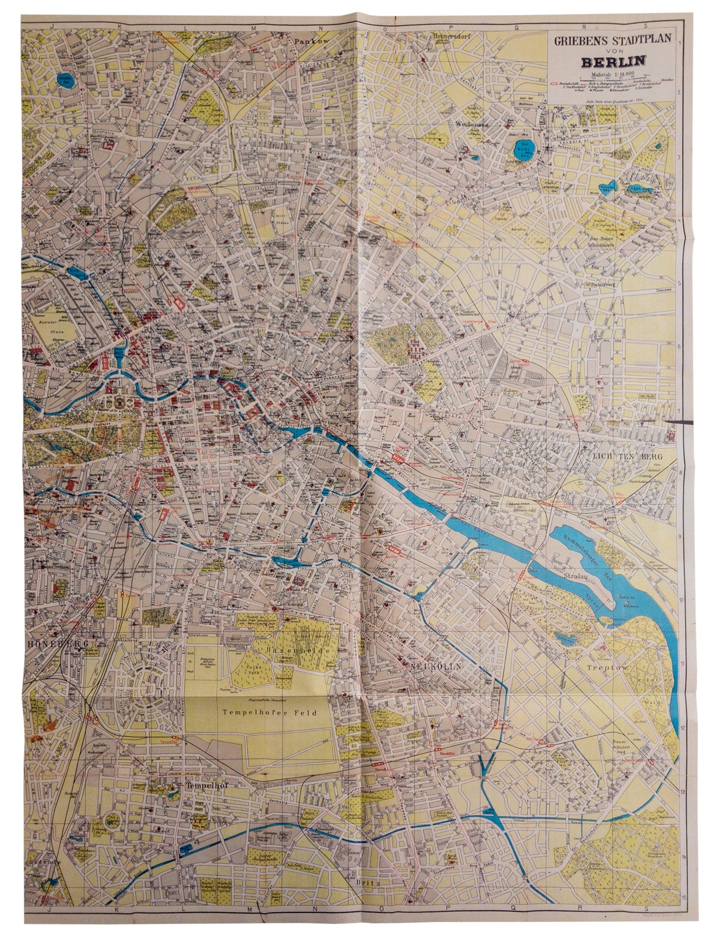 1 Bogen Geschenkpapier, Griebens Stadtplan von Berlin, 1925 – Vorderseiteseite