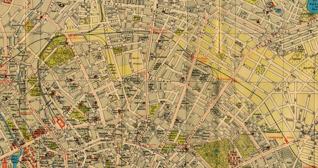 Historischer Stadtplan Prenzlauer Berg · Kartenausschnitt aus Griebens: BERLIN – Große Ausgabe 1925 · tobios publishing