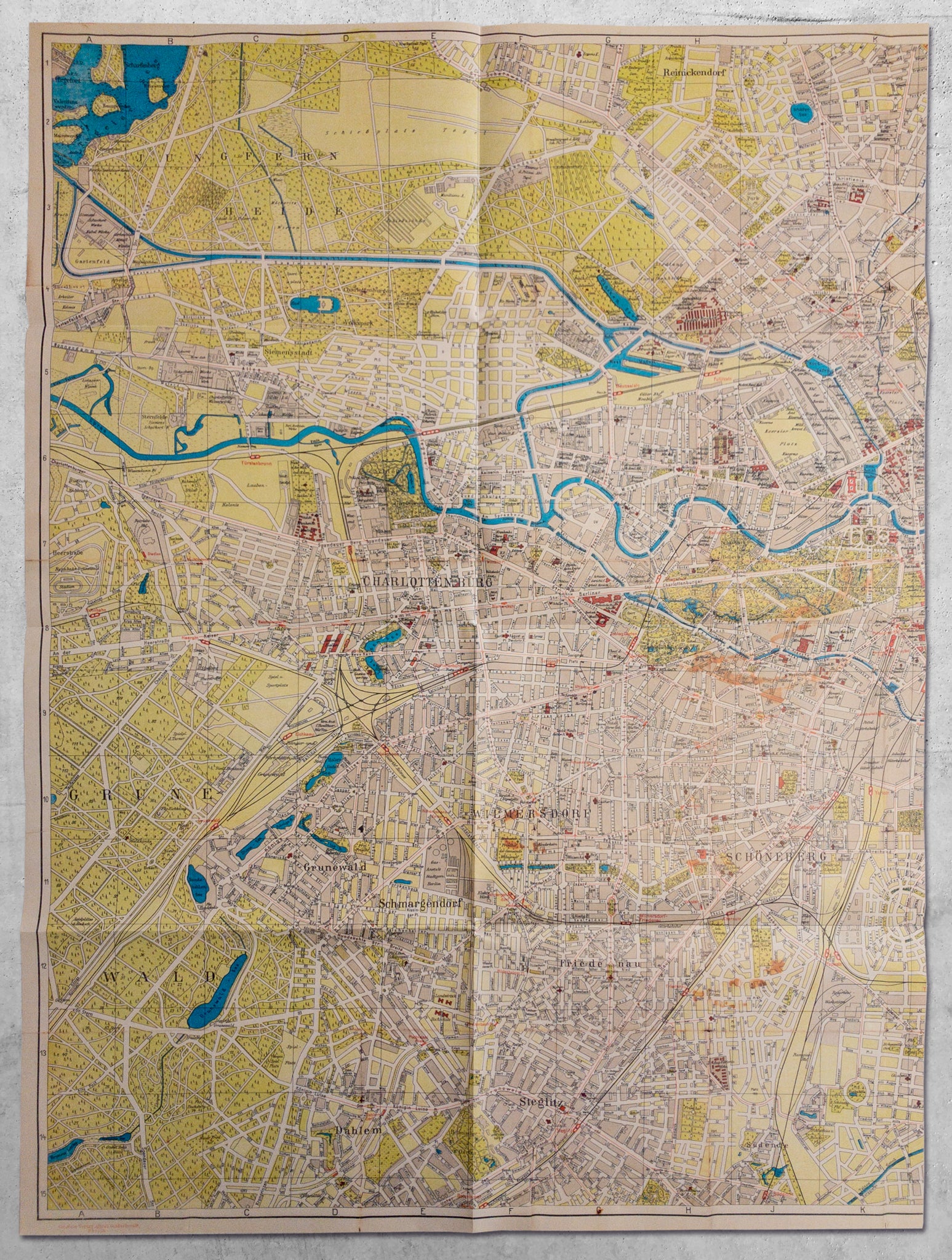 1 Bogen Geschenkpapier, Griebens Stadtplan von Berlin, 1925 – Rückseite