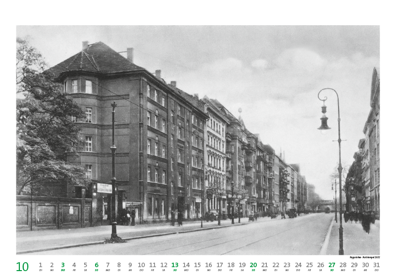 Pappelallee · Poststempel 1932. Kalender Berlin Prenzlauer Berg 2024 DIN A 3 Historische Ansichtskarten und Fotografien 10 Oktober