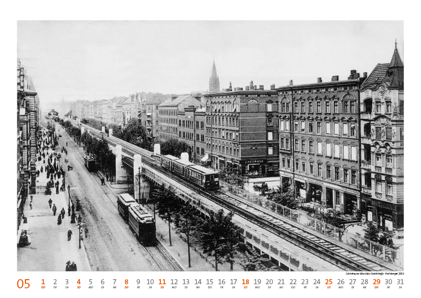 Prenzlauer Berg Kalender 2025, Monat 05: Schönhauser Allee Ecke Gneiststraße · Poststempel 1913