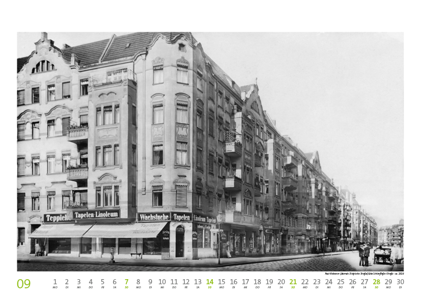 Prenzlauer Berg Kalender 2025, Monat 09: Paul-Robeson- [damals Stolpische Straße] Ecke Schönfließer Straße · ca. 1928