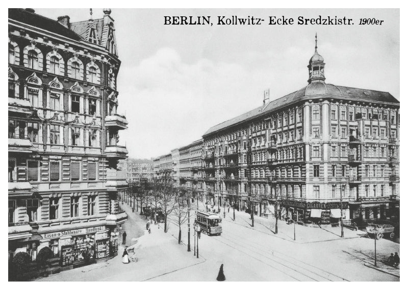 Prenzlauer Berg Poskartenset 02, Karte 02: Kollwitz-/Sredzkistraße [damals Weißenburger/Franseckystr.] um 1905