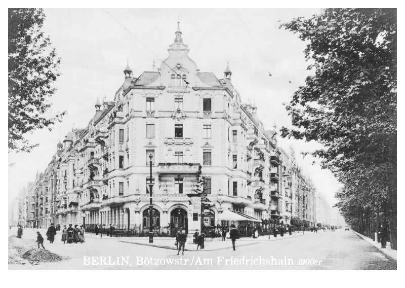 Prenzlauer Berg Poskartenset 02, Karte 10: Bötzowstraße/Am Friedrichshain um 1905