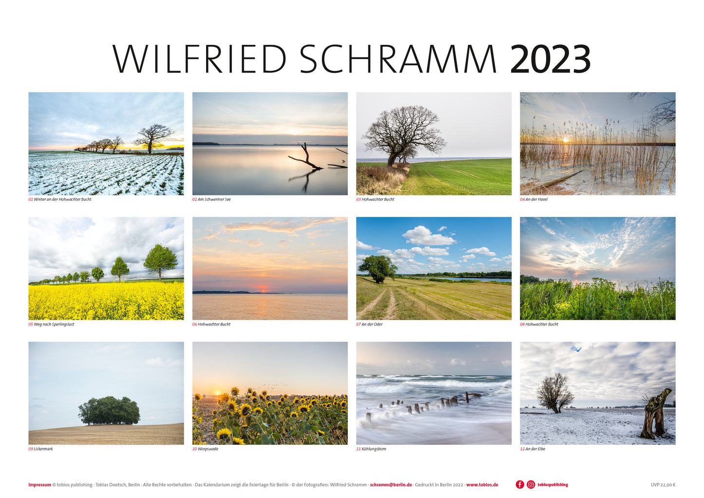 Wilfried Schramm 2023, Landschaftskalender; Bildübersixcht