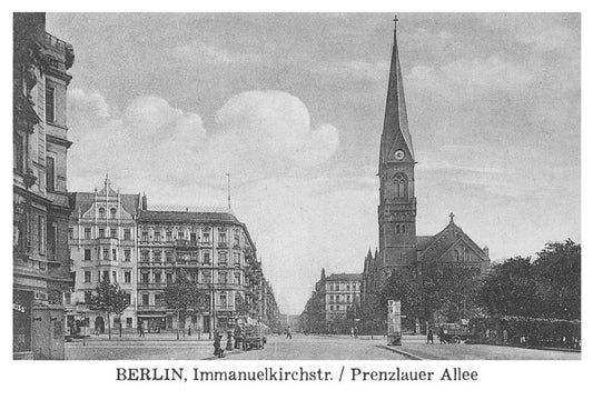 Postkarte Berlin: Immanuelkirche Prenzlauer Allee von tobios publishing