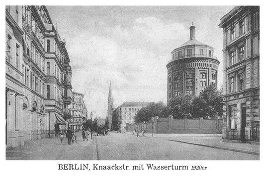 Postkarte Berlin, Prenzlauer Berg: Wasserturm · Knaackstraße von tobios publishing