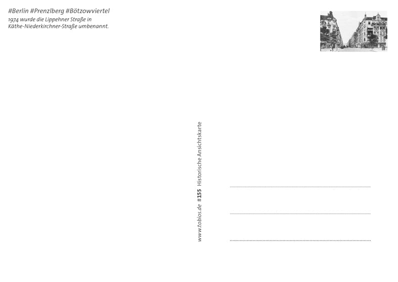 Postkarte Rückseite Prenzlauer Berg: Käthe-Niederkirchner-/Bötzow von tobios publishing