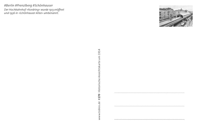 Postkarte Rückseite Berlin, Prenzlauer Berg: Schönhauser Allee von tobios publishing