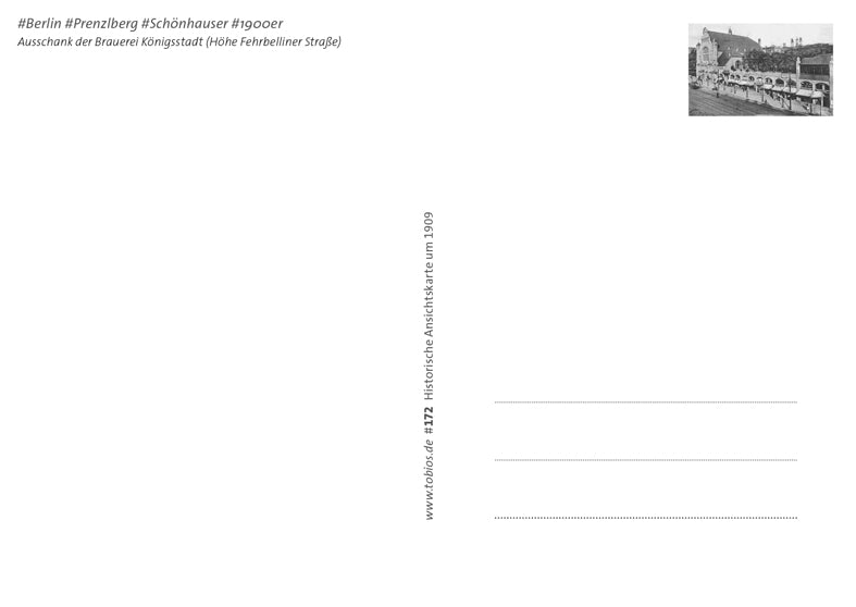 Postkarte Rückseite Berlin, Prenzlauer Berg: Königssatdt-Brauerei von tobios publishing