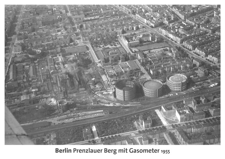 Postkarte Berlin, Prenzlauer Berg: Gasometer · 1955 von tobios publishing