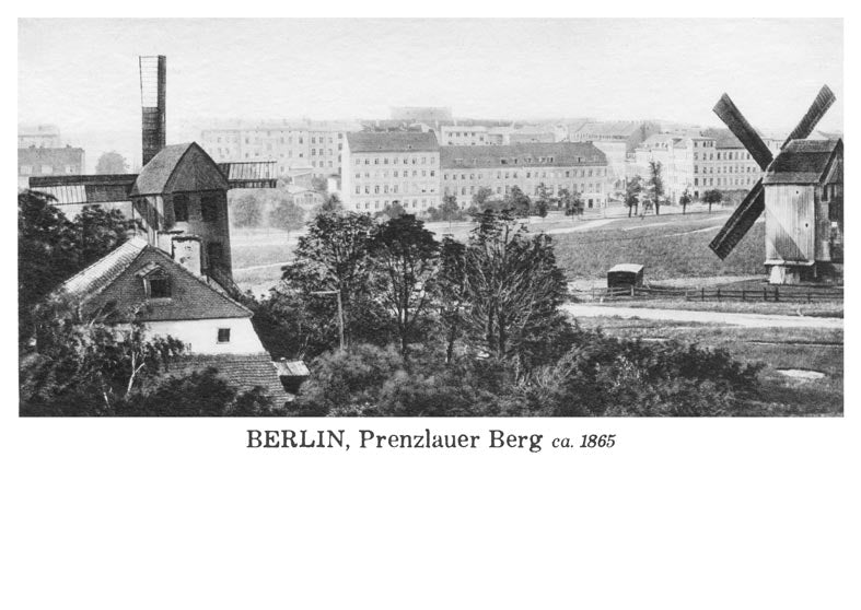 Postkarte Berlin, Prenzlauer Berg: Windmühlenberg 1865 von tobios publishing