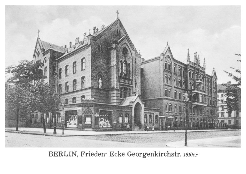 Postkarte Berlin, Friedrichshain: Frieden-/Georgenkirchstr. von tobios publishing
