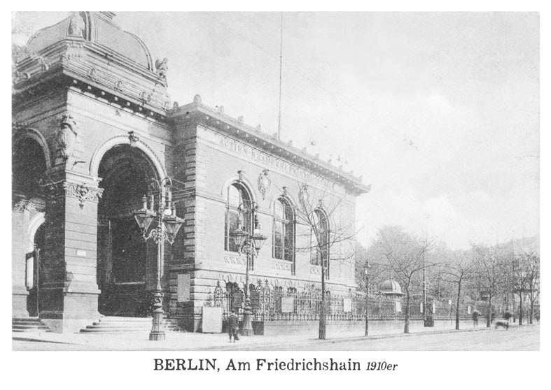 Postkarte Berlin, Prenzlauer Berg: Saalbau Friedrichshain von tobios publishing
