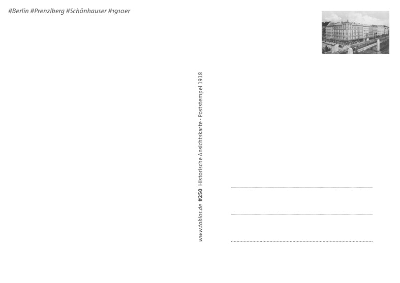 Postkarte Rückseite Berlin, Prenzlauer Berg: Schönhauser/Stargarder von tobios publishing