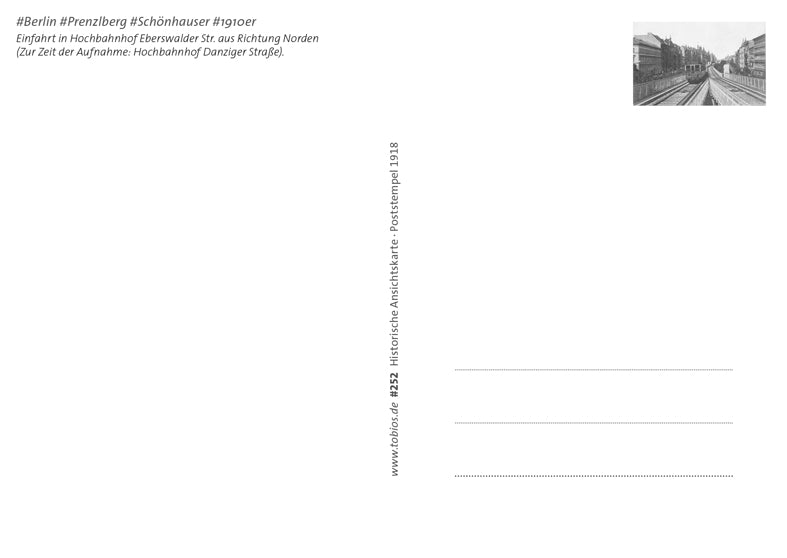 Postkarte Rückseite Berlin, Prenzlauer Berg: Schönhauser · Hochbahn von tobios publishing
