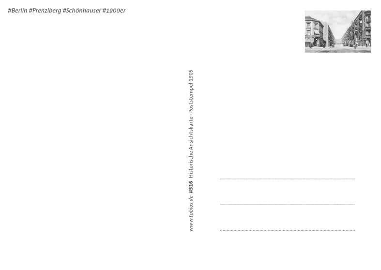 Postkarte Rückseite Berlin, Prenzlauer Berg: Kopenhagener/Schönhauser von tobios publishing