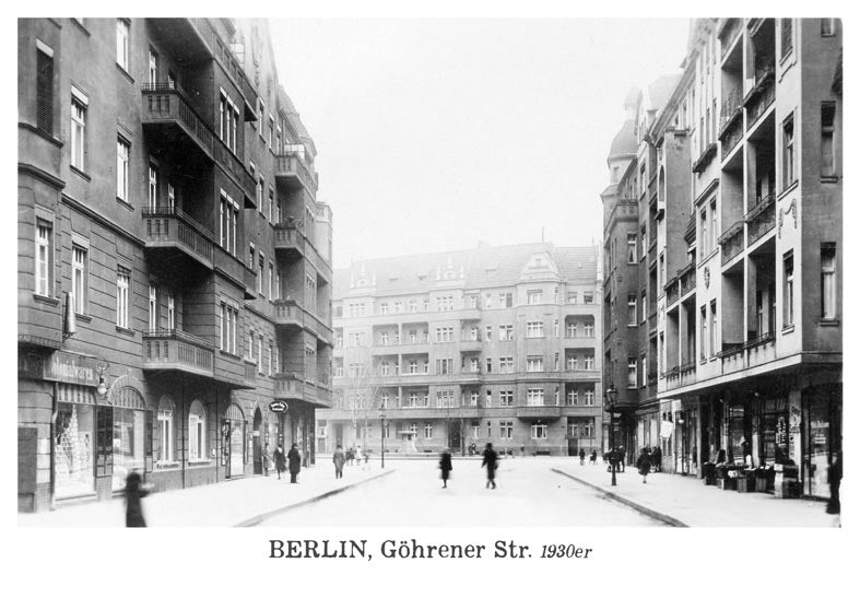 Postkarte Berlin, Prenzlauer Berg: Göhrener Straße von tobios publishing