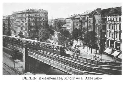 04_Prenzlauer_Berg_Poskartenset_01_Karte_04_Kastanienalle_Schoenhauser_Allee_um_1925