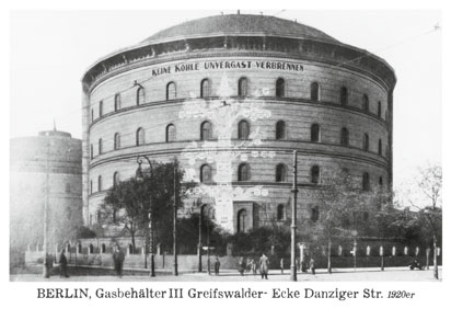 02_Prenzlauer_Berg_Poskartenset_03_Karte_02_Gasbehaelter_III_Greifswalder Danziger_Strasse_1920er_Jahre